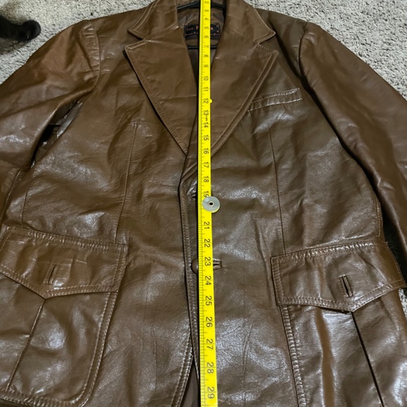 Vintage Japanese custom leather coat Japan leathermaker S M THE POWER - Picture 5 of 9